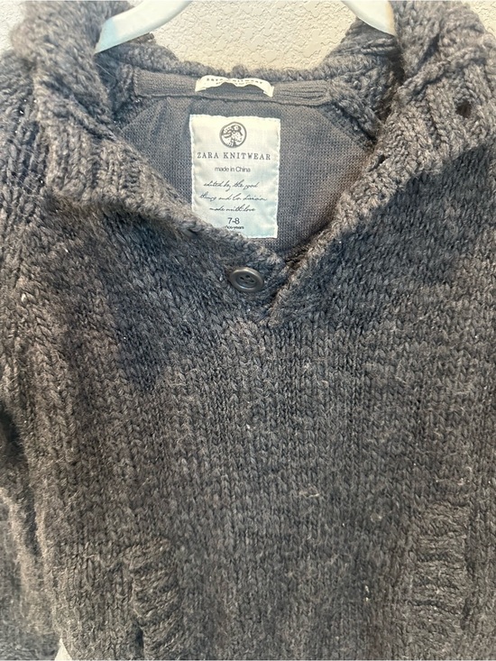 Zara Other - Zara Kids Charcoal Gray Knit Sweater with Hood